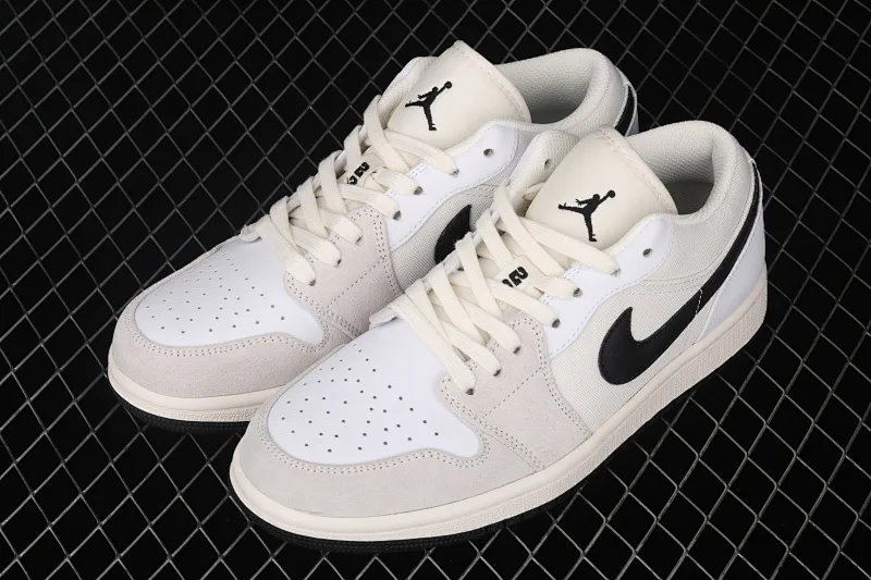 All categories Air Jordan Jordan series basketball shoes Air Jordan 1 Low Air Jordan AJ1 Low AJ1 Joe 1 low white and black canvas splicing DC3533-100
